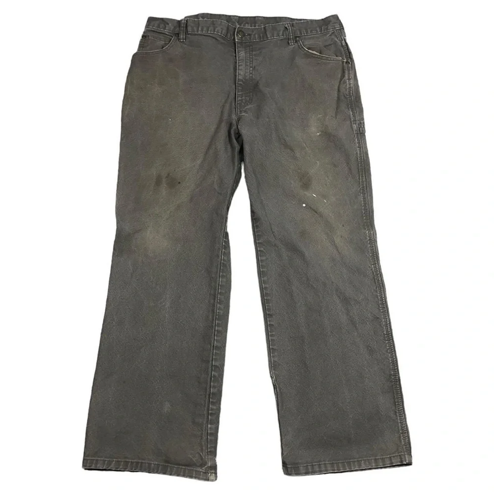 Dickies Vintage Olive Green Carpenter Stained Work Pants Men's 38x30